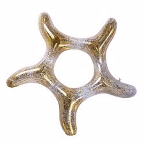 Icon Beauty Swim Ring Starfish Ημιδιαφανές Φουσκωτό Σωσίβιο σε Σχήμα Αστερία  με Χρυσό Γκλίτερ 1τμχ (Limited Edition)